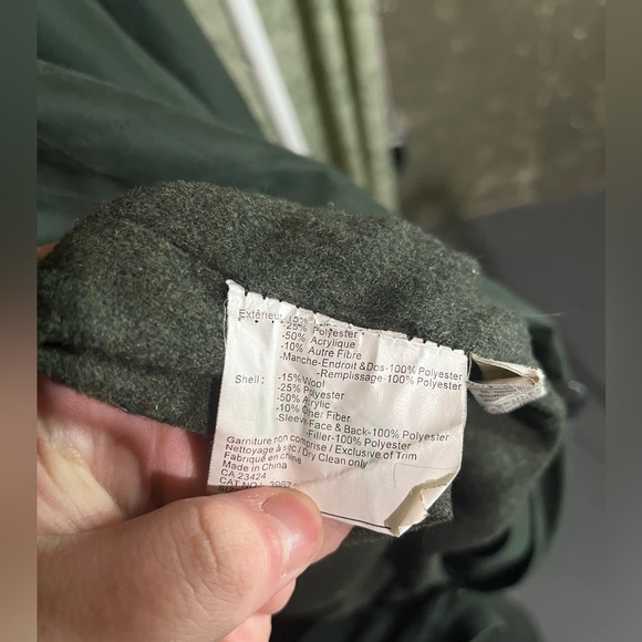 Vintage Image suede-like and wool trench coat greenish - Picture 3 of 3